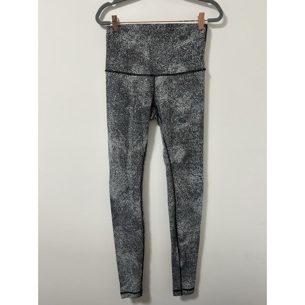 Lululemon Wunder Under High Rise Tight 32” Heathered Black 8 Space Dye‎